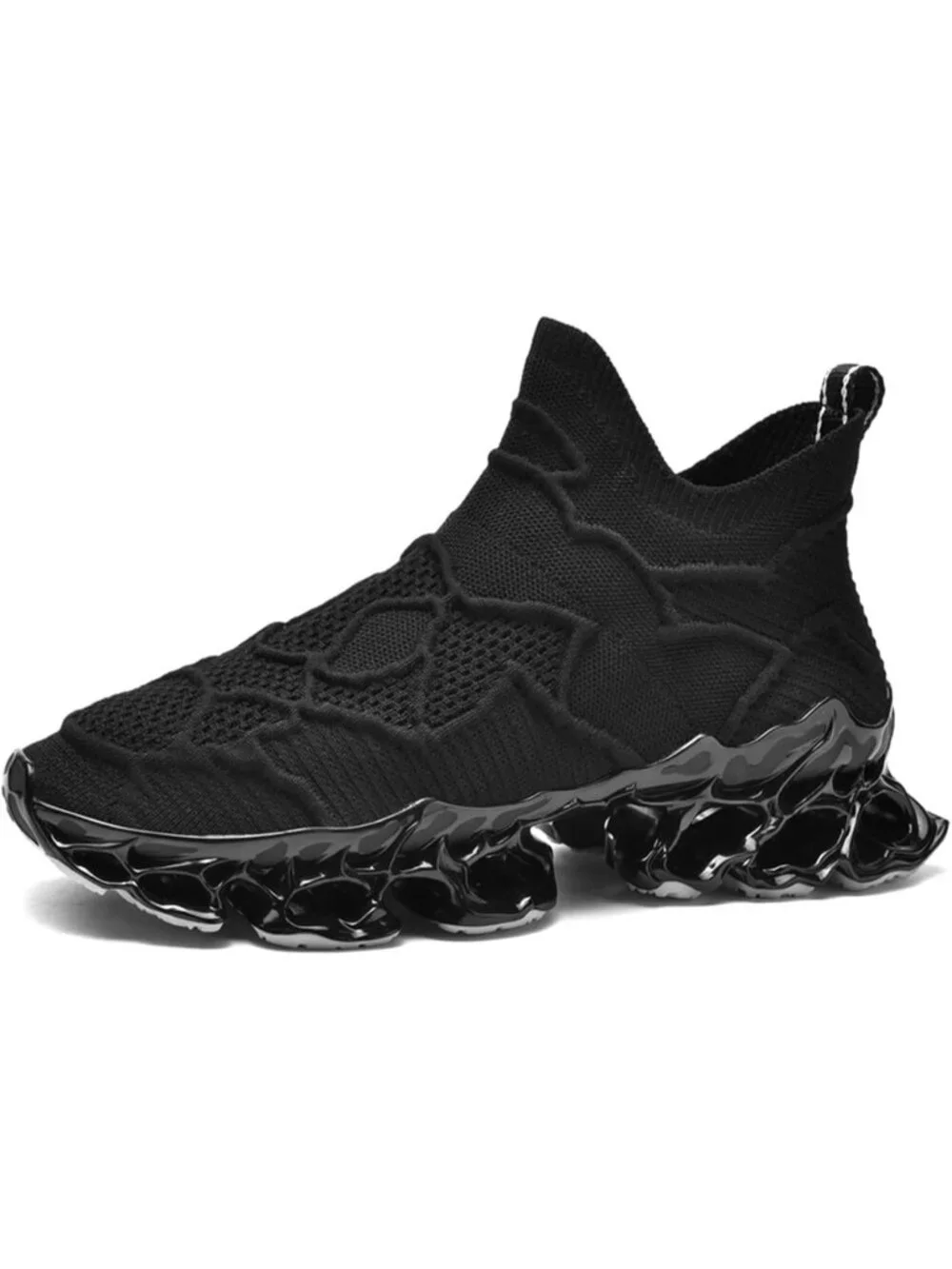 🆕Men's All Black Slip on Loafers Walking Tennis Shoes Running Blade Sneakers